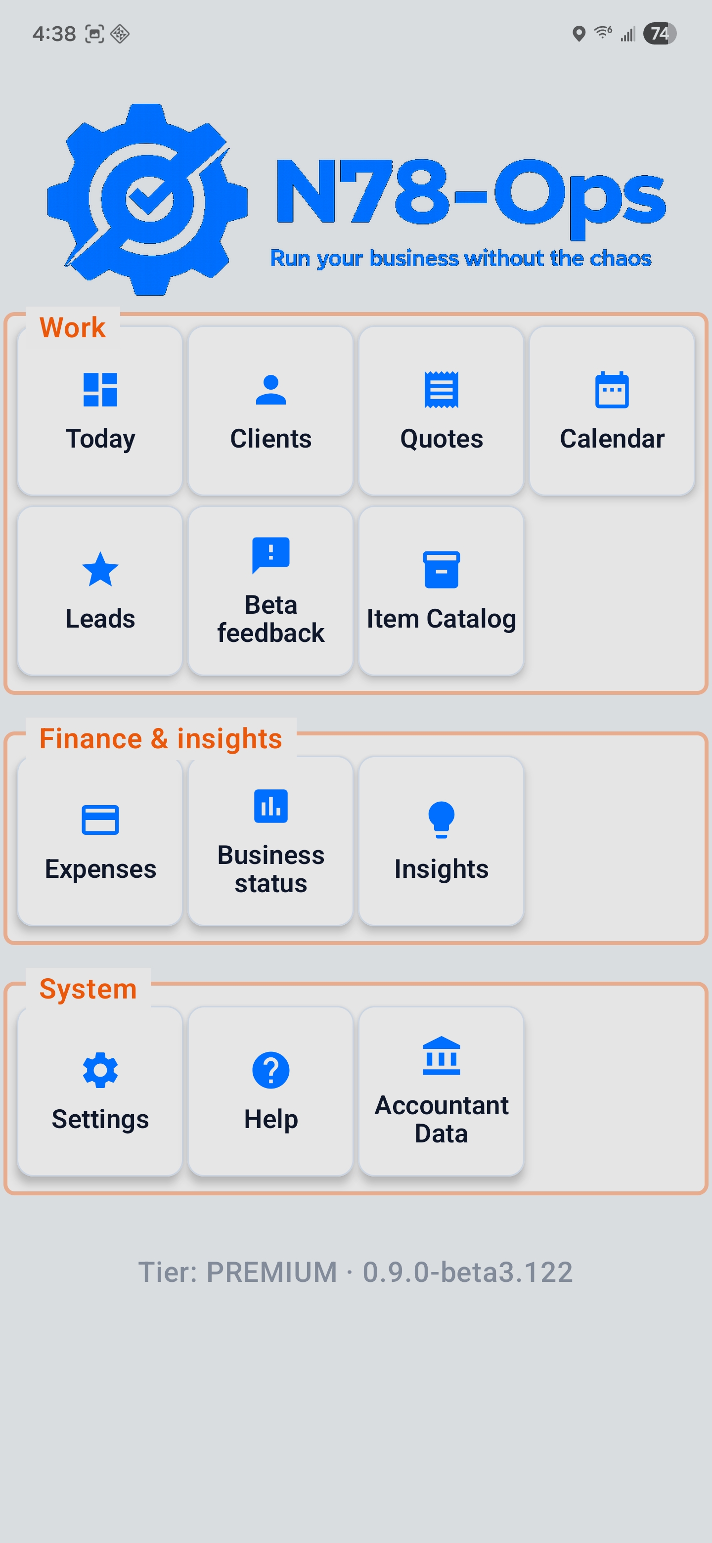 N78-Ops dashboard in light theme